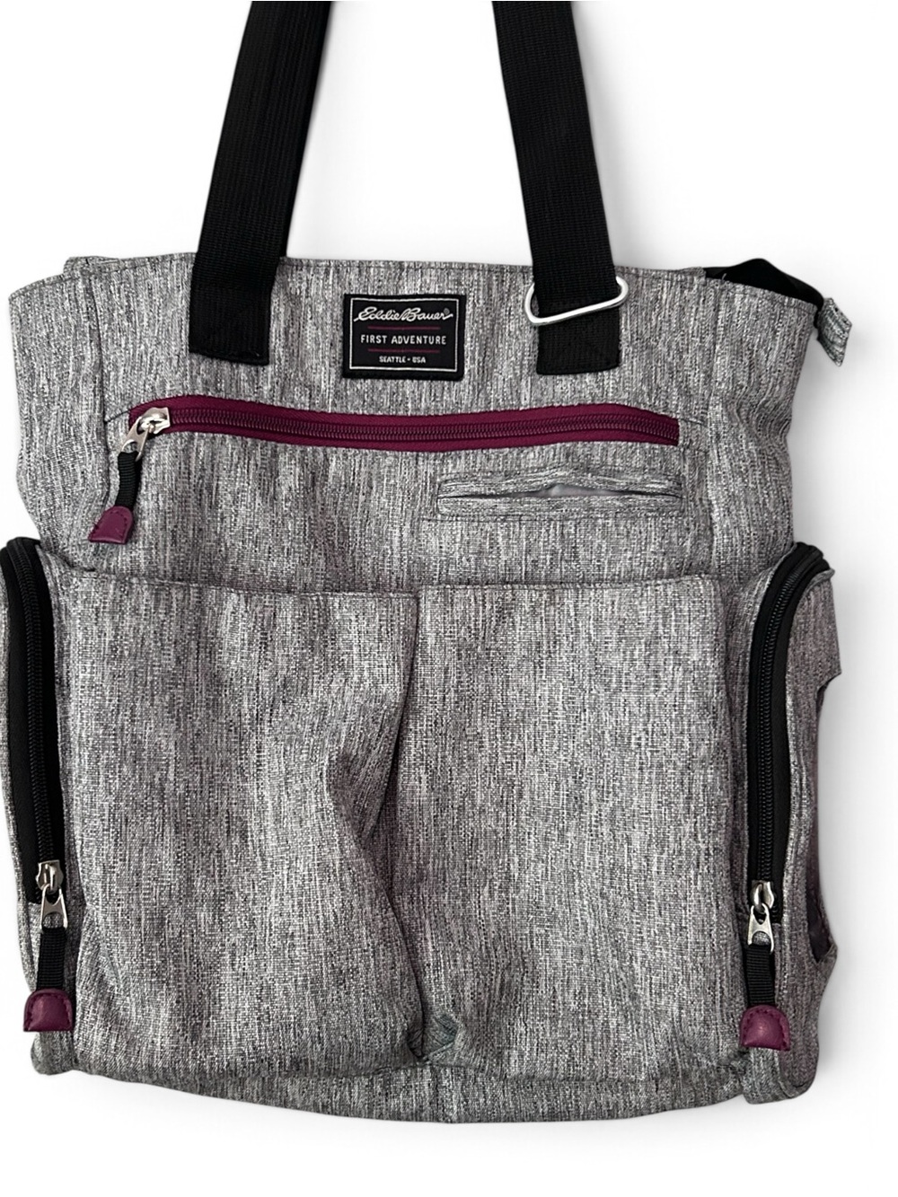 Eddie Bauer Fist Adventure Gray Travel Diaper Bag Tote